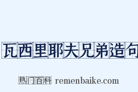 瓦西里耶夫兄弟造句是什么意思的图片